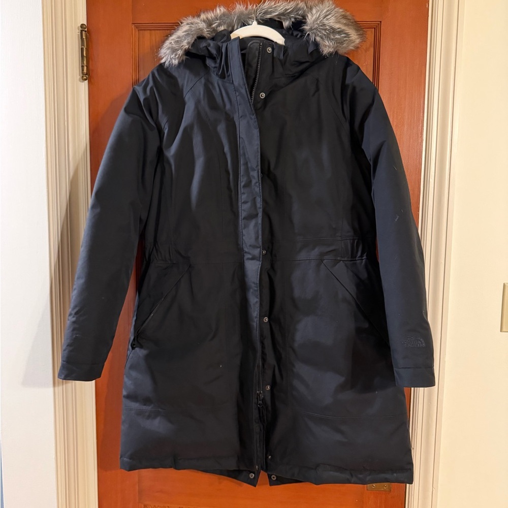 The North Face Women's Black Ski Jacket with Faux Fur Hood